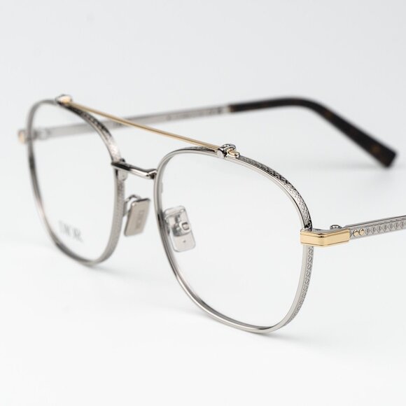 Dior Women Eyeglasses Matte Silver Gold Round CD DIAMONDO R2U F200 BRAND NEW - Picture 3 of 10